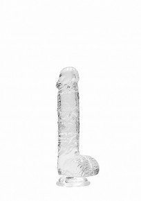REALCOCK CRYSTAL CLEAR DILDO W/ BALL 6IN 