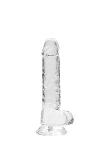 REALCOCK CRYSTAL CLEAR DILDO W/ BALLS 7IN 