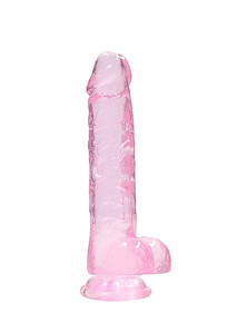 REAL COCK 8IN REALISTIC DILDO W/ BALLS PINK 