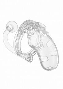 MANCAGE CHASTITY 3.5IN CAGE W/ PLUG MODEL 10 TRANSPARENT 