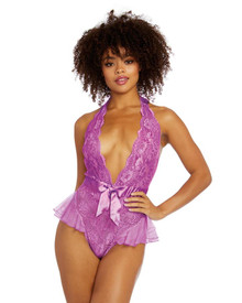 STRETCH SCALLOPED GALLOON LACE TEDDY IRIS O/S 