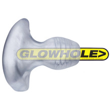 GLOWHOLE-2 BUTTPLUG W/ LED INSERT LARGE CLEAR FROST (NET) 
