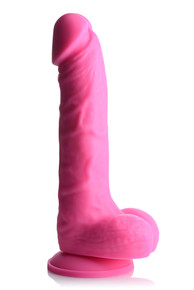 LOLLICOCK 7IN SILICONE DONG W/ BALLS CHERRY 