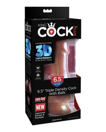 KING COCK PLUS 6.5 IN TRIPLE DENSITY COCK W/ BALLS TAN 