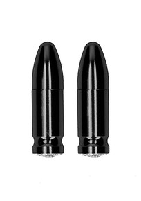 OUCH MAGNETIC NIPPLE CLAMPS DIAMOND BULLET BLACK 