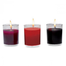 MASTER SERIES FLAME DRIPPERS CANDLE SET BLACK RED PURPLE 