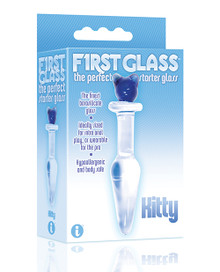 THE 9S FIRST GLASS KITTY LOVE BUTT PLUG BLUE 