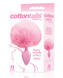 THE 9'S COTTONTAILS SILICONE BUNNY TAIL BUTT PLUG PINK 