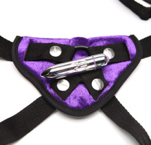 VELVET VIBRATING HARNESS PURPLE(out mid March) 