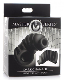 MASTER SERIES DARK CHAMBER SILICONE CHASTITY CAGE 