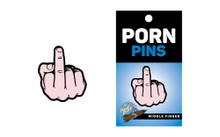 MIDDLE FINGER PEACH PIN (NET) 