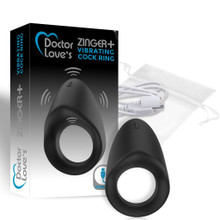 RECHARGEABLE VIBRATING COCK RING BLACK 