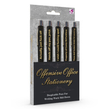 OFFENSIVE OFFICE PENS ASSORTED SAYINGS 5PK 