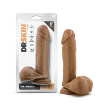 DR. SKIN DR. WILLIAM 8IN DILDO W/ BALLS TAN 