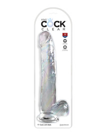 KING COCK CLEAR 11IN W/ BALLS 