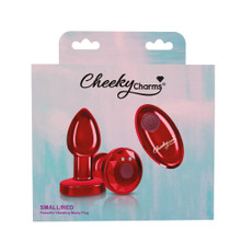 CHEEKY CHARMS VIBRATING METAL PLUG RED SMALL W/ REMOTE 