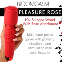 BLOOMGASM PLEASURE ROSE WAND 10X W/ ROSE ATTACHMENT 