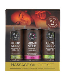 MASSAGE OIL GIFT SET BOX 3 2OZ BOTTLES SKINNY DIP NAKED IN THE WOODS GUAVALAVA