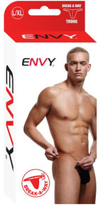 ENVY BREAK-A-WAY THONG BLACK L/XL 