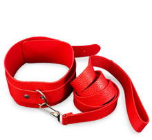 KINK CURIOUS COLLAR & LEASH SET RED 