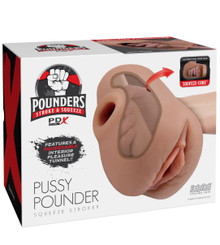 PDX PLUS PUSSY POUNDER SQUEEZE STROKER BROWN 