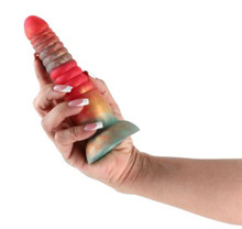 COLOURS STACKED 6IN DILDO RED/GOLD 