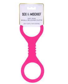 SEX & MISCHIEF HOT PINK SMALL SILICONE CUFFS 