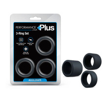PERFORMANCE PLUS ACCELERATE 3 COCK RING PLAT/BLACK 
