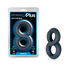 PERFORMANCE PLUS LAUNCH DOUBLE STRAP COCK&BALL RING BLACK 