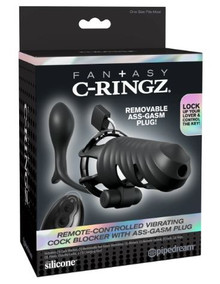 FANTASY C RINGZ VIBRATING COCK BLOCKER ASS-GASM PLUG BLK 