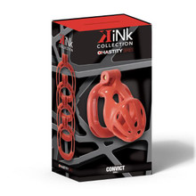 KINK CHASTITY CONVICT COCK CAGE S ORANGE 