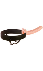 FETISH FANTASY 10IN HOLLOW STRAP ON FLESH 