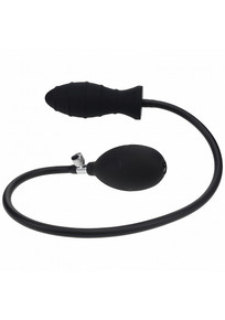 LEVELZ RIBBED INFLATABLE SILICONE ANAL PLUG BLACK