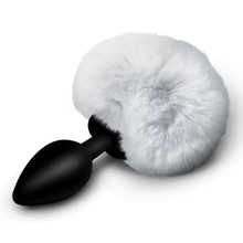 TAILZ FLUFFY BUNNY TAIL SILICONE PLUG WHITE 
