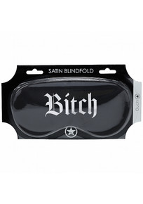 OUCH BITCH PRINTED MASK SATIN BLACK 