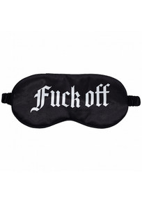 OUCH FUCK OFF PRINTED MASK SATIN BLACK 