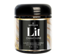 LIT CHAMPAGNE LUXURY MASSAGE CANDLE 4 OZ 