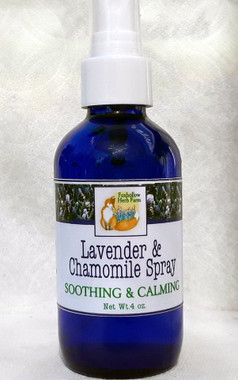 This gentle spray contains Essential oils of Chamomile and Lavender. Chamomile is ideal on all complexion types, including sensitive, puffy or inflamed conditions. Also treats insect bits, promotes restful sleep, is calming and helps to reduce stress and tension. Lavender is also calming to the central nervous system, the senses and the skin. Purifying as well.  A well balanced spray.
