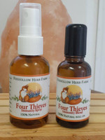 A pure essential oil blended with fractionated Coconut Oil.  FourThieves oil is an effective home remedy for minor wounds, cuts, and bruises. The antimicrobial properties of thieves blend can give you a speedy recovery from the inflammations. The oil keeps away the opportunist bacteria from infecting the wounds and cuts.