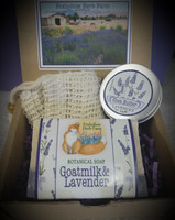 Botanical Soap & Natural Fiber Soap Bag with Tin of Lavender Shea Butter