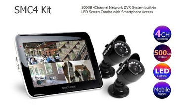 Securix SMC4S KIT (500GB) CCTV 4 Channel DVR built in 10.1" LED Screen Combo & 2 x Weatherproof Night Vision Cameras