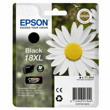 Genuine Epson 18XL Black High Capacity Ink Cartridge