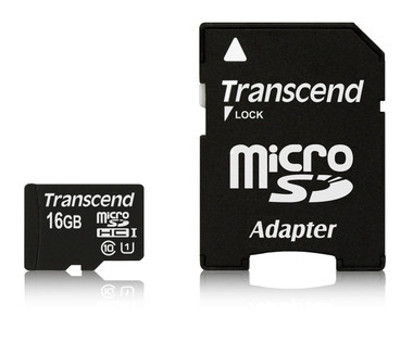 Transcend 16GB MicroSDHC Flash Card Class 10