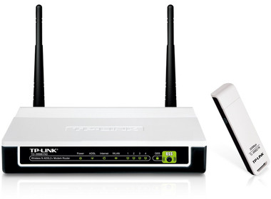TP-Link TD-W300KIT 300Mbps ADSL Modem Router with WiFi Dongle