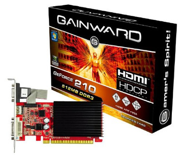 Gainward GeForce® 210 512MB - HDMI + DVI + VGA