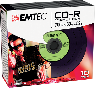EMTEC CD-R Vinyl Look (Green) - 10 Pack