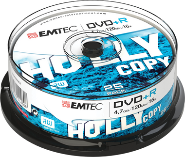 Emtec DVD +R Disc Recordable 4.7GB 16x Cake Case (25 Pack)