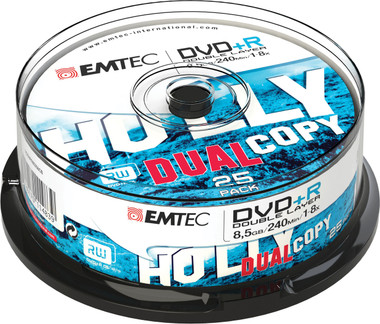 Emtec DVD +R Disc Recordable DL 8.5GB 1-8x Cake Case (25 Pack)