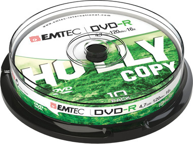Emtec DVD Disc Recordable 4.7GB 16x Cake Case (10 Pack)