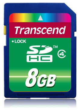 Transcend 8GB SDHC Flash Memory Card Class 4